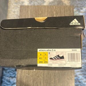 Adidas Adizero Adios Black Running Shoes - Men’s Size 7.5 - Black/White